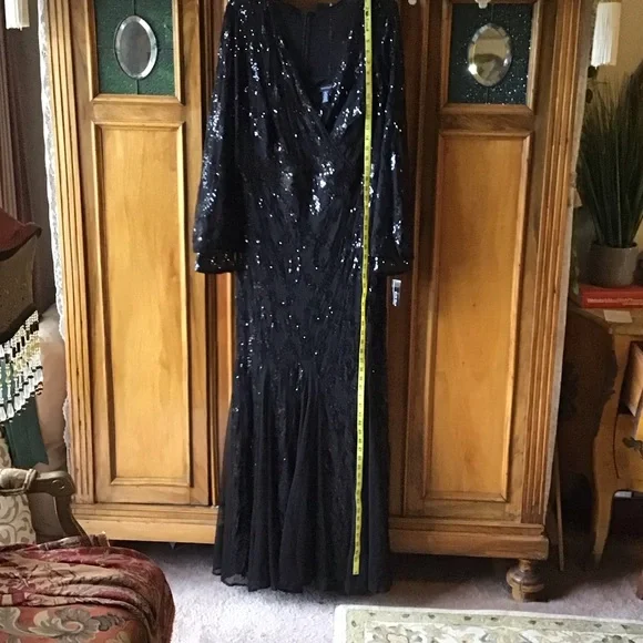 R&M Richards Black Sequin Formal Gown - Picture 4 of 11